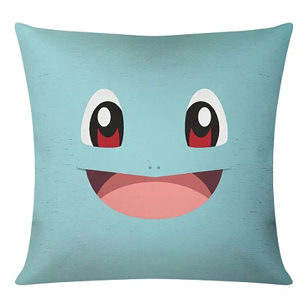 Almofada em Fibra Ecológica Pokemon Squirtle Face (45x45cm)