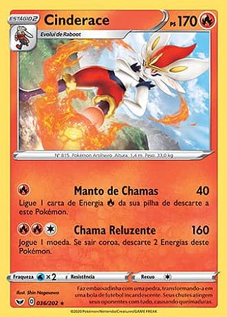 Cinderace (36/202) REV FOIL - Carta Avulsa Pokemon