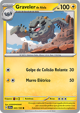 Graveler de Alola / Alolan Graveler (045/159) - Carta Avulsa Pokemon