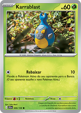 Karrablast (009/159) REV FOIL - Carta Avulsa Pokemon