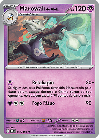 Marowak de Alola / Alolan Marowak (057/159) - Carta Avulsa Pokemon
