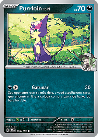 Purrloin do N / N's Purrloin (096/159) - Carta Avulsa Pokemon