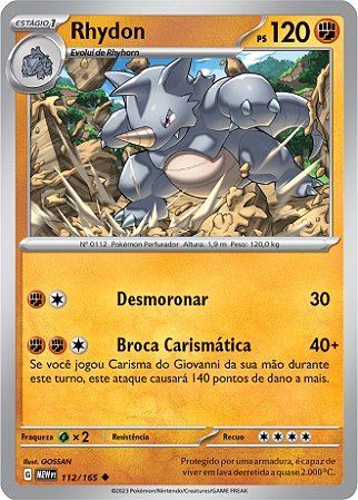 Rhydon (112/165) - Carta Avulsa Pokemon