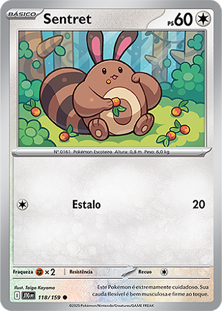 Sentret (118/159) - Carta Avulsa Pokemon