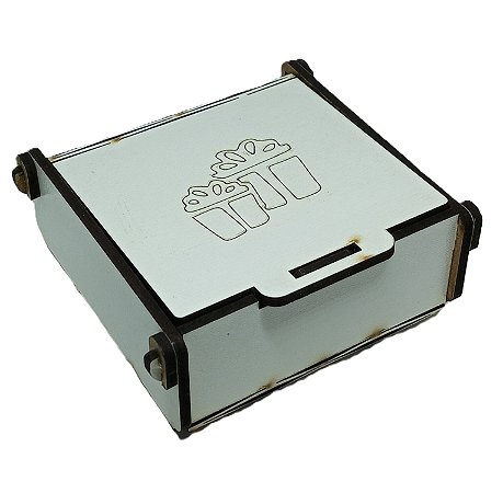 Caixinha Porta Treco em MDF - Inscrição Desenho Cupcake -  10 cm