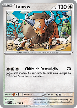 Tauros (112/142) - Carta Avulsa Pokemon