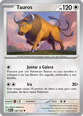 Tauros (128/165) - Carta Avulsa Pokemon