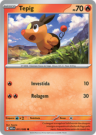 Tepig (011/086) - Carta Avulsa Pokemon