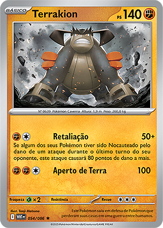 Terrakion (054/086) FOIL - Carta Avulsa Pokemon