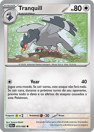 Tranquill (072/086) REV FOIL - Carta Avulsa Pokemon