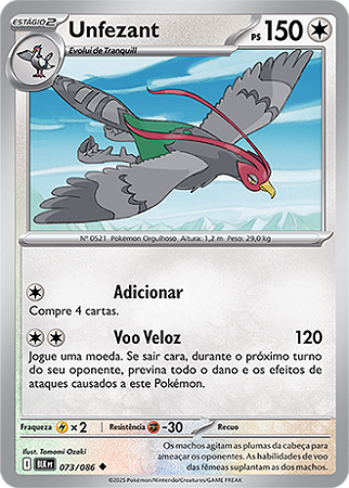 Unfezant (073/086) - Carta Avulsa Pokemon