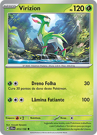 Virizion (015/159) REV FOIL - Carta Avulsa Pokemon
