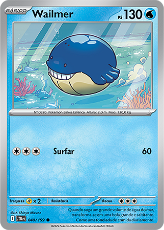 Wailmer (040/159) - Carta Avulsa Pokemon