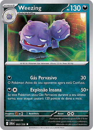 Weezing (092/159) - Carta Avulsa Pokemon
