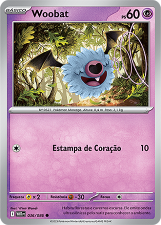 Woobat (036/086) REV FOIL - Carta Avulsa Pokemon