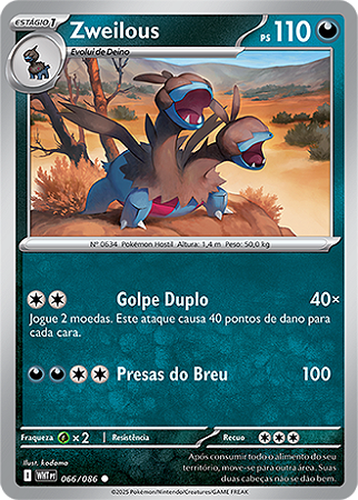 Zweilous (066/086) REV FOIL Masterball - Carta Avulsa Pokemon