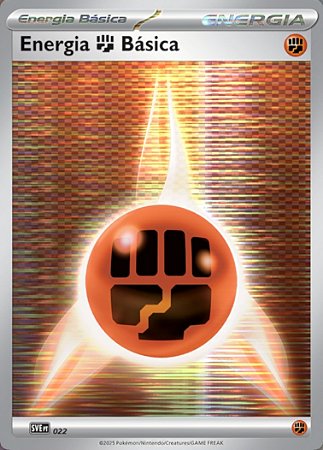 Energia de Luta (Preto/Branco) / Fighting Energy (Black-White) (SV022) FOIL - Carta Avulsa Pokemon