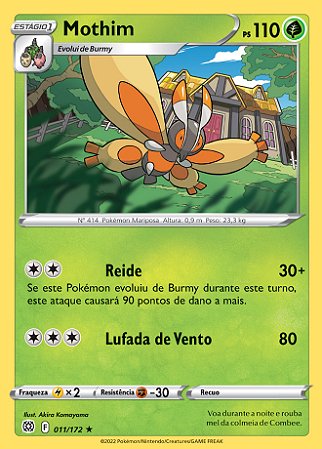 Mothim (11/172) - Carta Avulsa Pokemon
