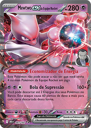 Mewtwo ex da Equipe Rocket / Team Rocket's Mewtwo ex (081/182) - Carta Avulsa Pokemon