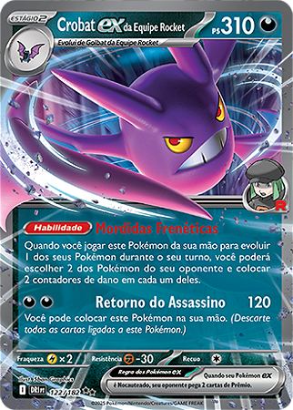 Crobat ex da Equipe Rocket / Team Rocket's Crobat ex (122/182) - Carta Avulsa Pokemon
