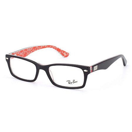 Óculos de Grau Ray Ban RX5206 Preto Brilho com Vermelho - Óculos de  Grau-Óculos de Sol-Masculino-Feminino | Univisão Ótica