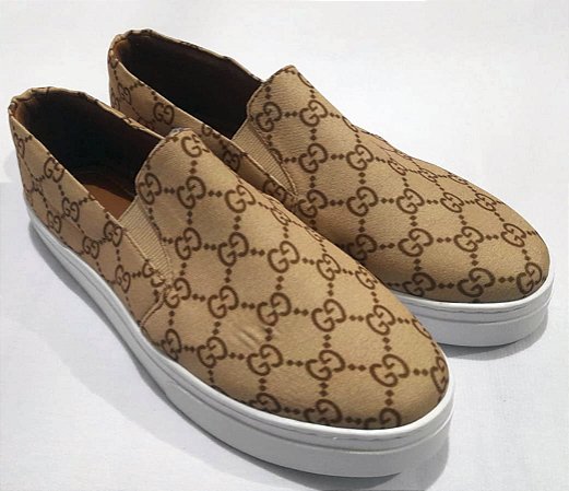 Tênis Slip On Gucci Creme Conforto e Qualidade Para Os Pés Tam. 33 ao 43.