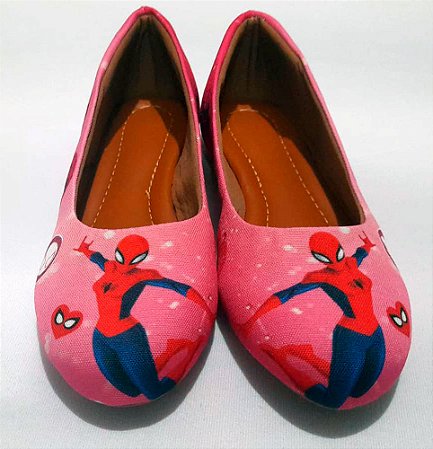 Sapatilha Mulher Aranha Rosa Sapato Feminino Tamanho Tam. 23 ao 42.