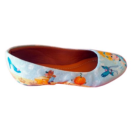 Sapatilha Cinderela Azul Princesa Disney Sapato Feminino Tam. 23 Ao 42.