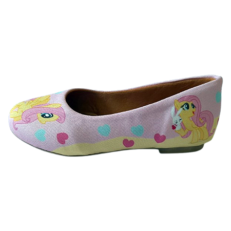 Sapatilha My Little Pony Fluttershy Rosa Sapato Feminino Tamanhos - 23 ao 42.