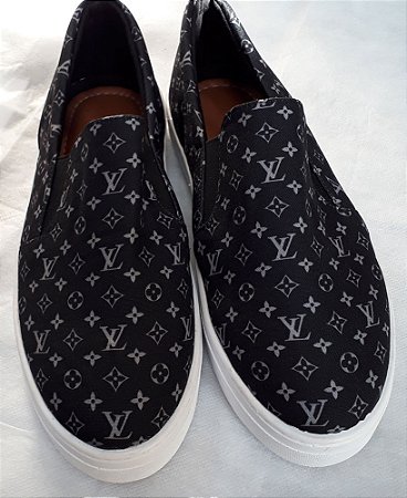 Tênis Slip On Louis Vitton Cinza F.  Preto a Pronta Entrega.