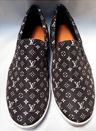 Tênis Slip On Louis Vuitton Branco F. Preto Feminino/Masculino Tam. 33 Ao 43.