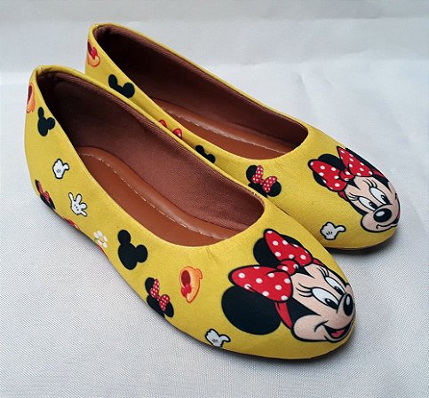 Sapatilha Minnie Disney Amarelo Infantil Tam. 23 ao 42.