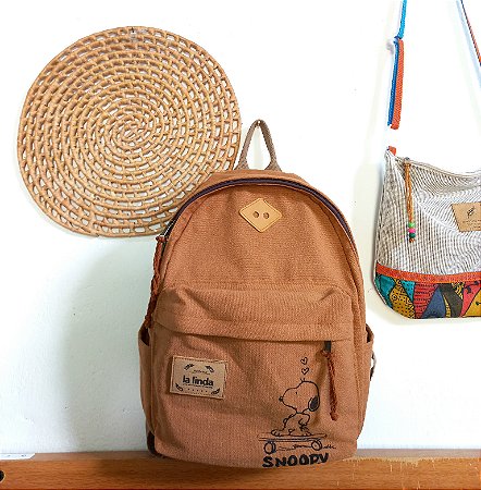 Mochila em Lona Snoopy