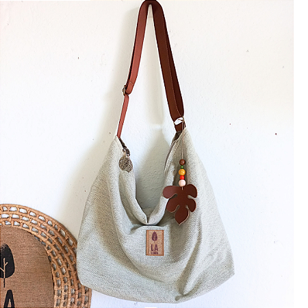 Bolsa Natural Basic tecido aveludado