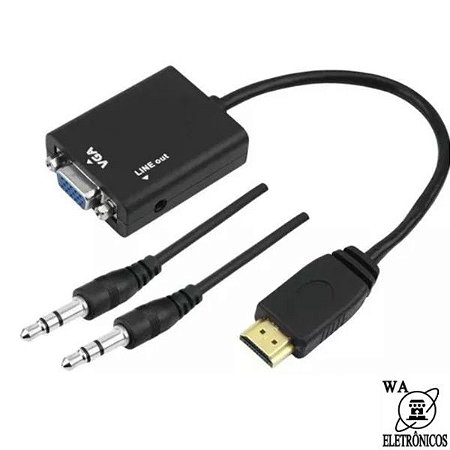 Conversor HDMI PARA VGA COM SAÍDA P2 AUDIO