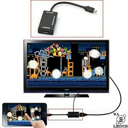 Cabo Adaptador Tipo C V8 Micro USB para Hdmi MHL 2.0