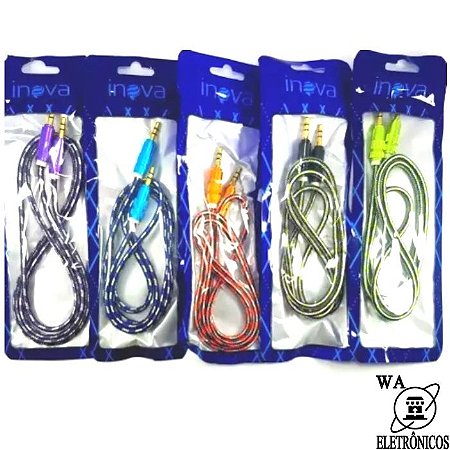 Cabo P2 x P2 Auxiliar Reforçado 1 mt