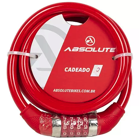 CADEADO 1,85MX12MM ESPIRAL, SEGREDO,VERM