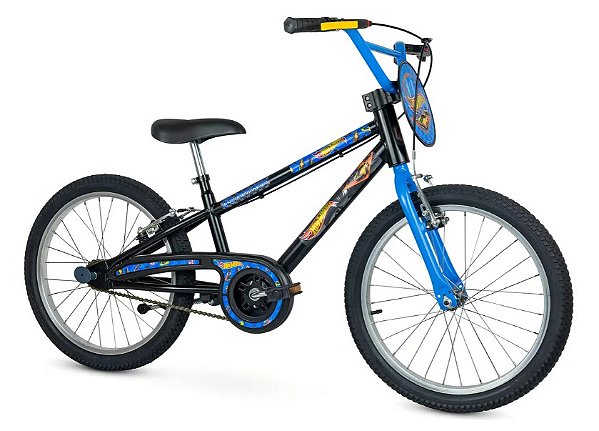 BICICLETA ARO 20, HOT WHEELS, PTO/AZL