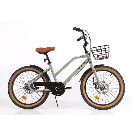 BICICLETA URBAN ELLY ARO 20" COM CESTA CINZA/PRETA