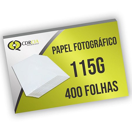 Papel Fotográfico 115g A4, Papel Foto 115g - Kit com 400 Folhas