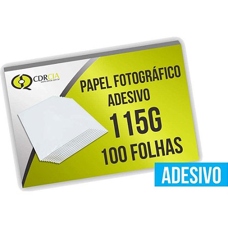 Papel Adesivo A4 Fotográfico 115g, Auto Brilho - 100 Folhas