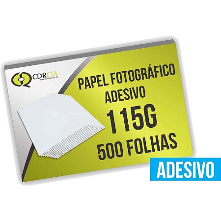 Papel Adesivo A4 Fotográfico 115g, Auto Brilho - 500 Folhas