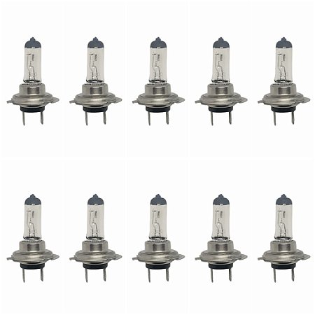 Kit 10x Lampada Farol H7 12v 55w Filamento Fino