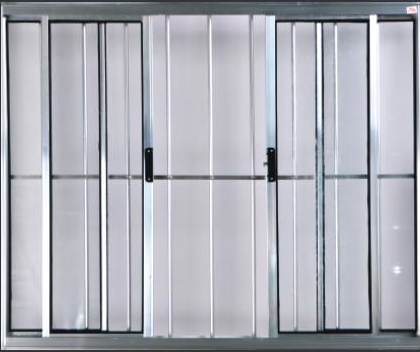 Vitro 4 Folhas 1,00 X 1,50 Com Grade Alumínio Brilhante L14