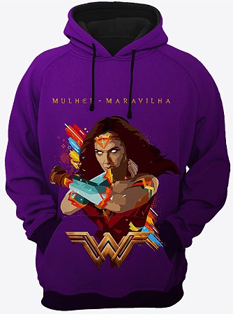 blusa moletom mulher maravilha