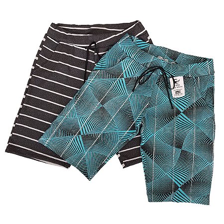 Bermuda Masculina Adulto Estampada E Listra ED7981 - TAM.: P M G