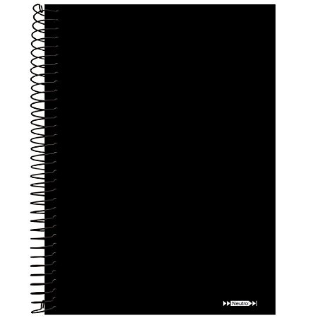 Caderno Espiral Capa Dura Universitário Preto 96 Fls 1 Matéria