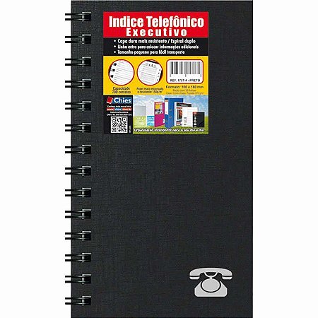 Índice Telefônico Executivo Capa Dura 100x180mm 35fls