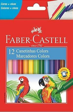 Canetinha Hidrográfica 12 cores Faber Castell